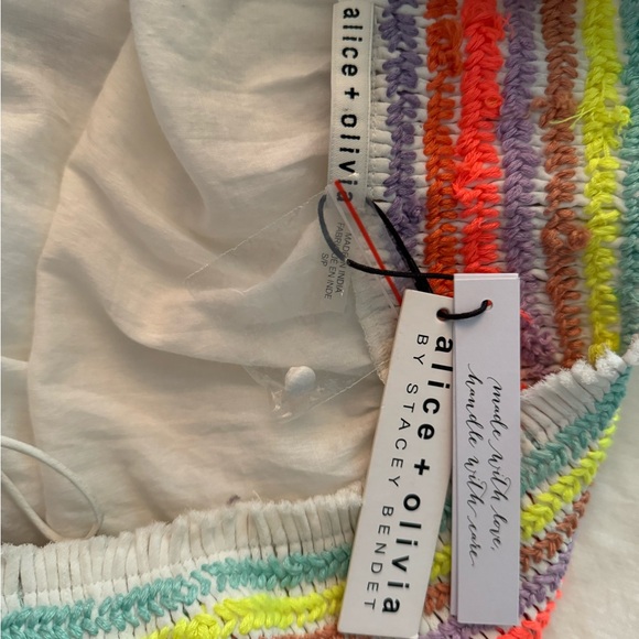 Alice and Olivia off the shoulder top. Colorful and has cool features! - Picture 7 of 8